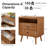 Nightstand with Charging Station, 2 Drawer Bedside Table with Open Shelf-1474165452