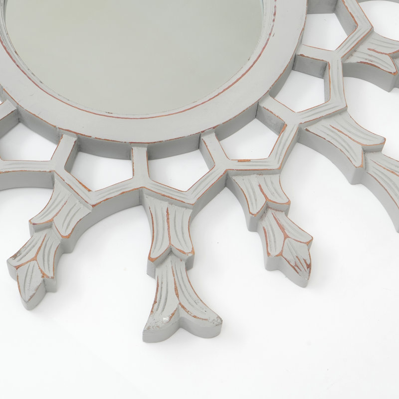 Sunburst Wall Mirror, Grey