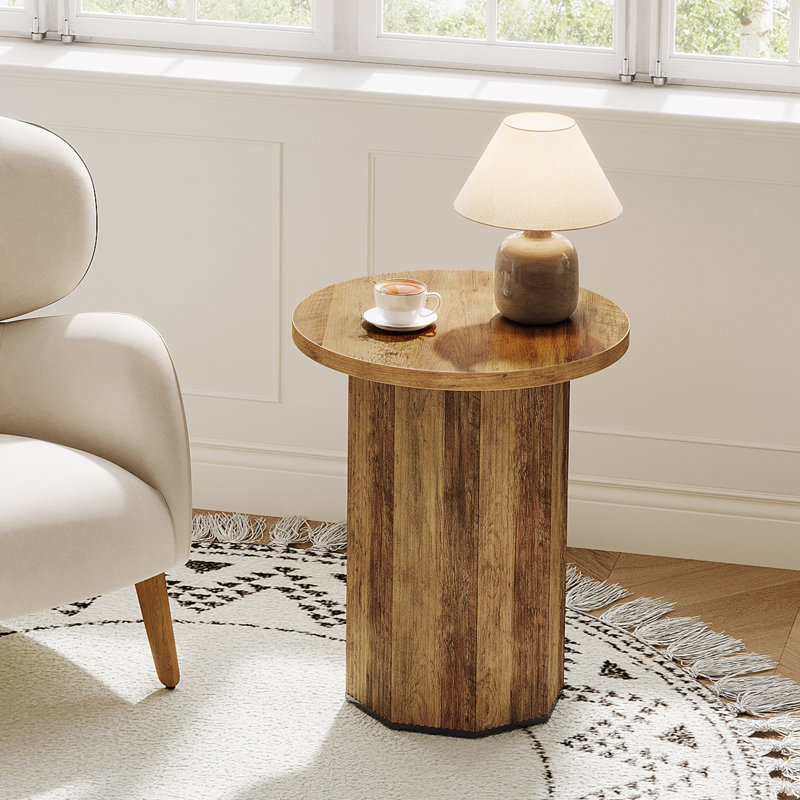 Round End Table, Side Table for Living Room