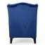 Fauteuil club en velours à haut dossier, fauteuil à oreilles rembourré, bleu marine
