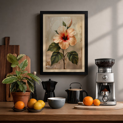 Hibiscus Study Botanical - Framed Print