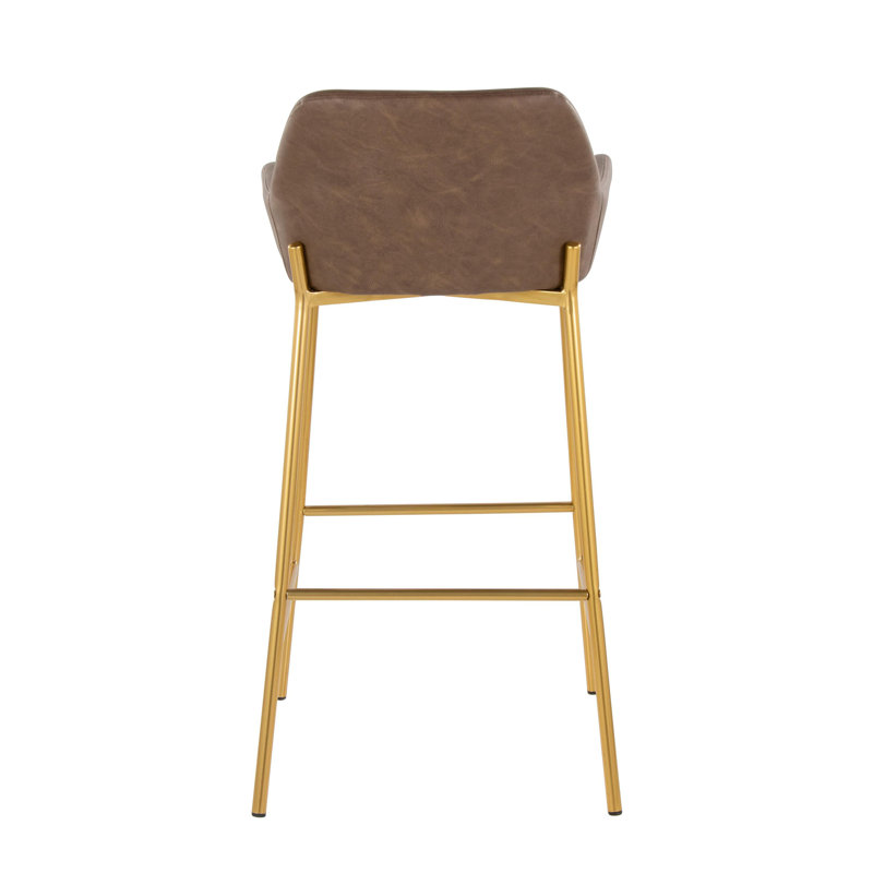 Tabouret de bar à hauteur fixe contemporain / glam, Brun / or