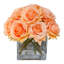 Real Touch Rose Arrangement In Square Glass Vase-1729006141
