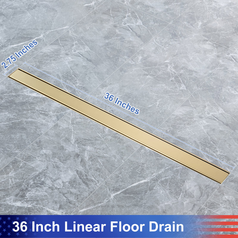 36'' Brushed Gold Stainless Steel Linear Shower Drain