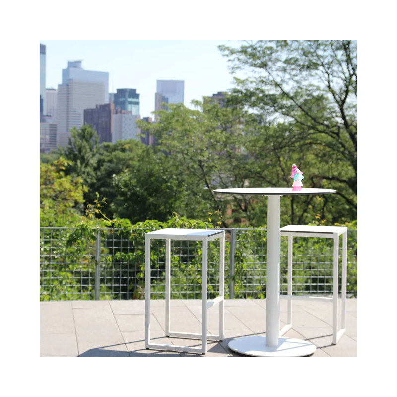 White Powder-Coated Aluminum Outdoor Barstool