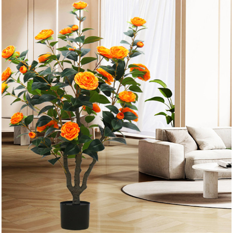 Faux arbre floral réaliste pour décoration de salon