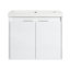 Meuble-lavabo mural 24 po avec lavabo en résine et portes doubles à fermeture en douceur Kimber