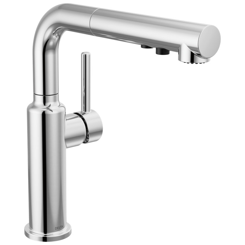 Robinet de cuisine extracteur Daneri, robinet d'évier de cuisine à poignée simple, Chrome