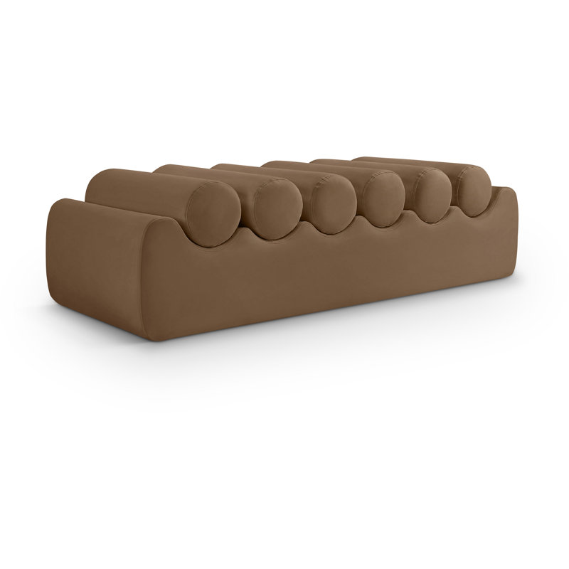 Rumble Vegan Leather Bench, Brown Vegan Leather, 16.5" H x 56" W x 22" D