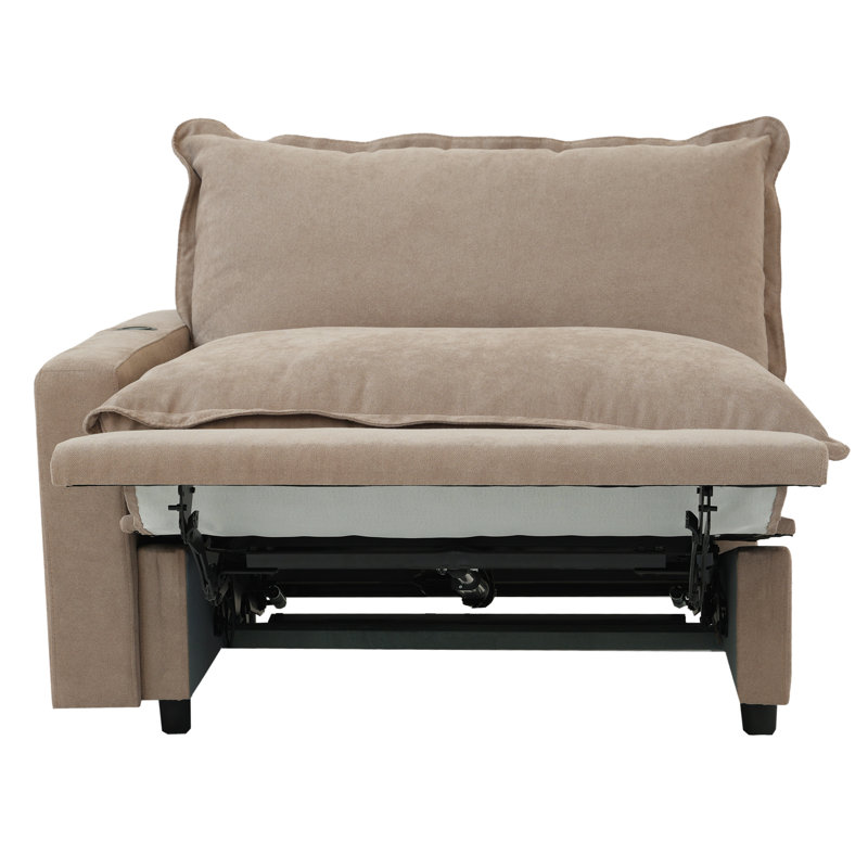 Chaise rembourrée en tissu de lin à un bras, Khaki
