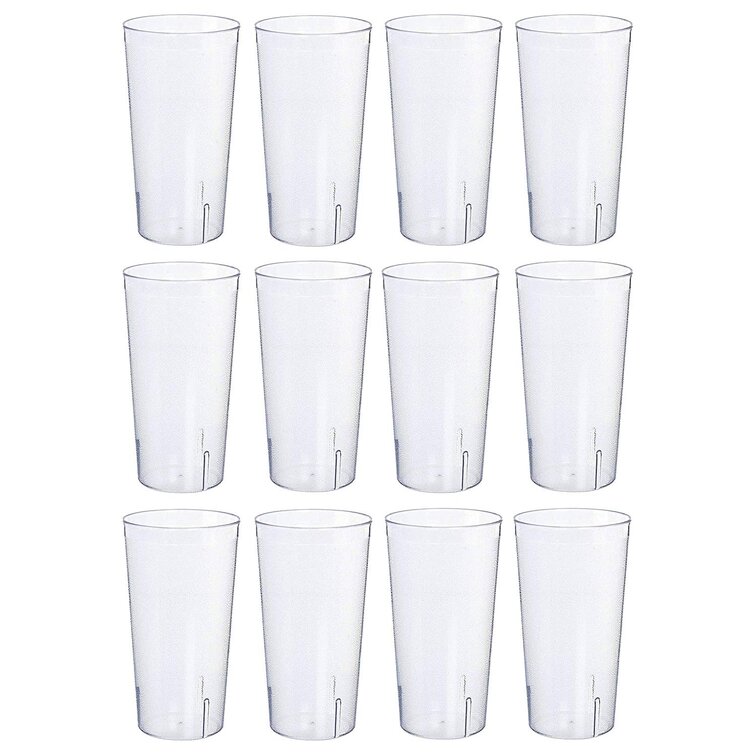 32-ounce Plastic Restaurant-style Tumblers Set of 12 in 4 Assorted Colors 