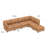 6-Pieces Faux Leather Sectional Sofa L-Shape With Ottoman