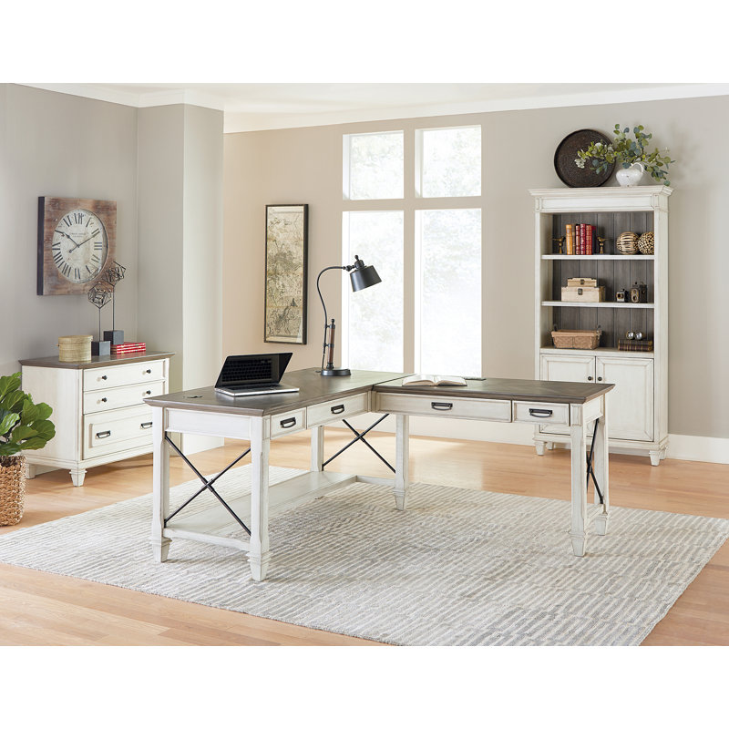 Bureau de direction en L, Blanc