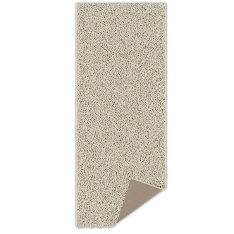 Mair Plush Non-Slip Rubberback Extra Long Hallway Runner Rug for Bedroom, Living Room, Bathroom, Cream, Runner 2' x 21'
