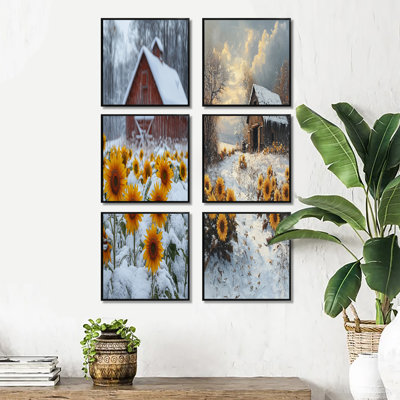 Ensemble de 6 décorations murales Sunflowers By The Frosty
