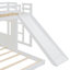 Lit superposé en bois, lit mezzanine avec maisonnette, maison de campagne, échelle, glissade et garde-corps-1108372386