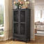 Armoire de rangement de 55 po de hauteur avec tiroir et armoire de rangement rustique décorative à 2 portes avec pieds en bois massif pour le couloir du salon