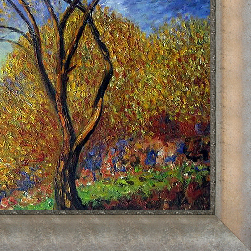 «Antibes, vue de Salis», peinture sur toile, Cadre au rebord torsadé