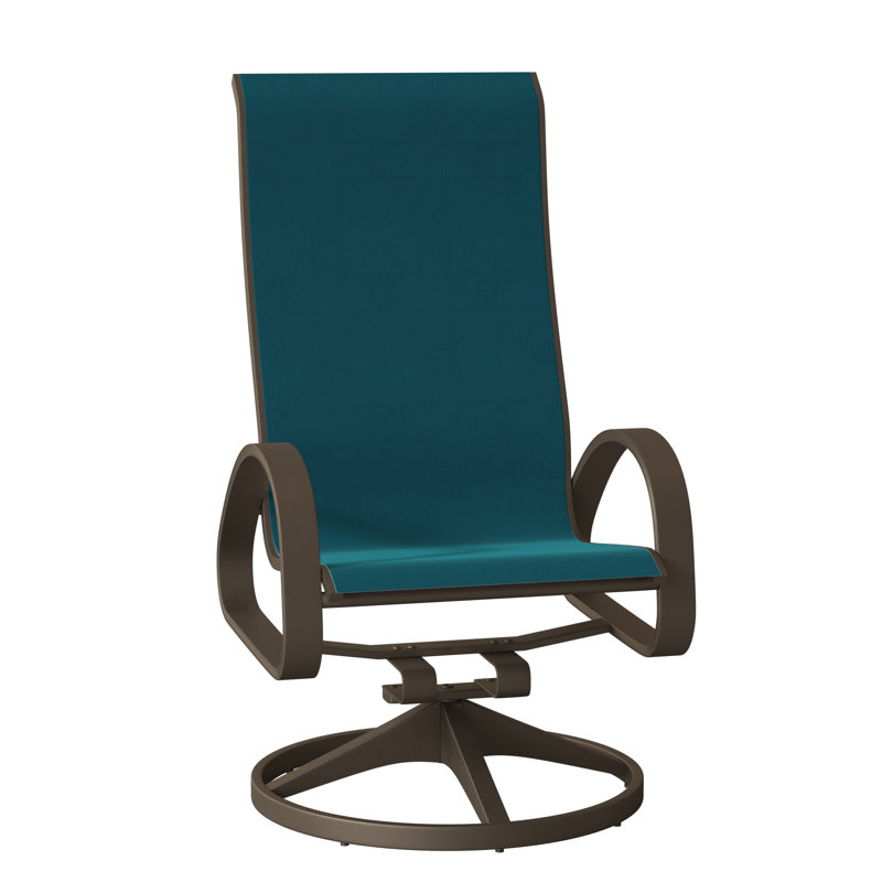 Fauteuil de patio pivotant Hiraku, Désert texturé, Sunbrella® bleu sarcelle