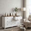 Commode moderne à 6 tiroirs pour la chambre à coucher, commodes de 55,5 po de largeur et commode, rangement pour vêtements, vestibule, couloir, chambre de bébé ou salon