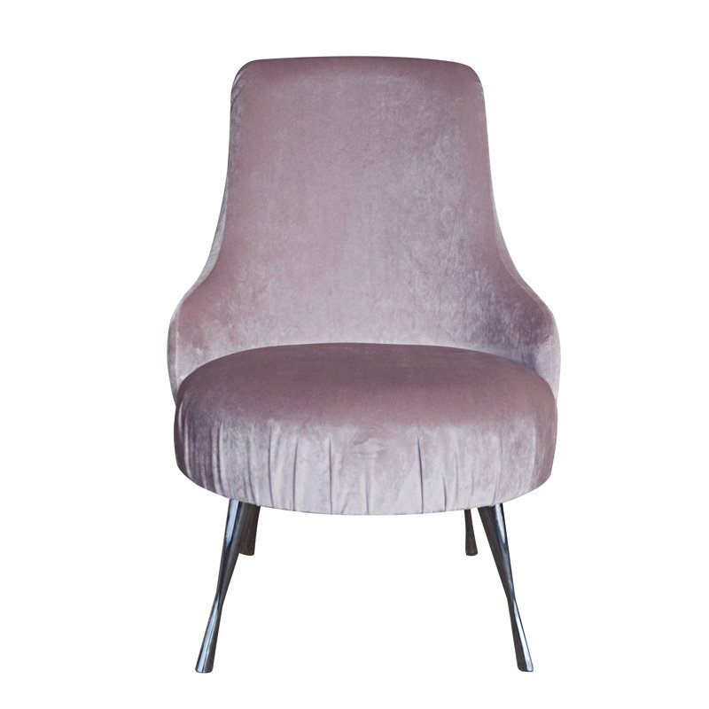 Dalia Upholstered Slipper Chair, Metal