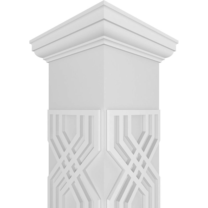 Craftsman Classic Atlas carré non effilé avec colonne toscane et base toscane, H 96 po x l 7,625 po x P 7,625 po