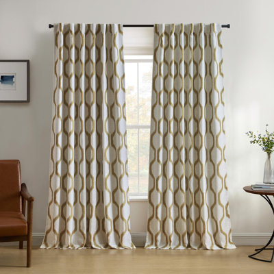 Threadmade Renzo Rod Pocket Back Tab Window Curtain, Natural - 52"W x 84"L