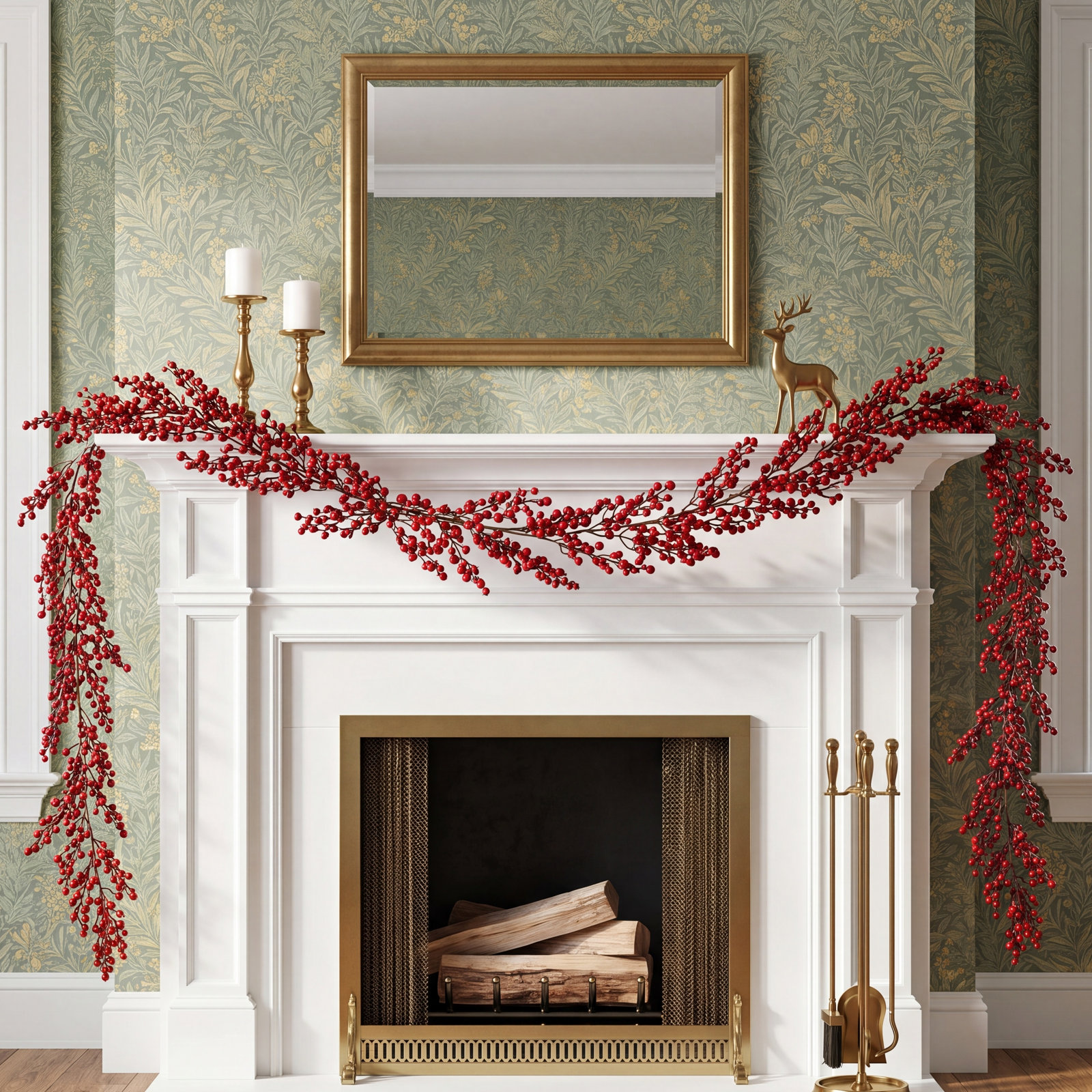 4" Berry Christmas Garland