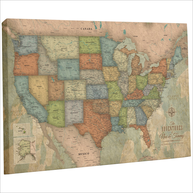 Carte de voyage personnalisée à punaise - panneau simple, H 30 po x l 48 po, Oui