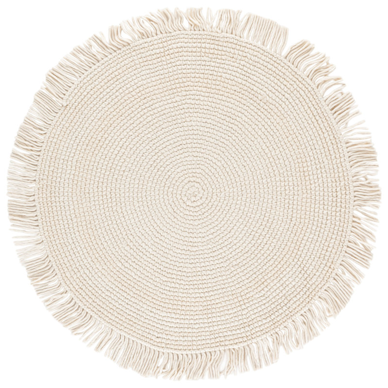 Braided 601 Area Rug In Ivory, Rond 5 pi