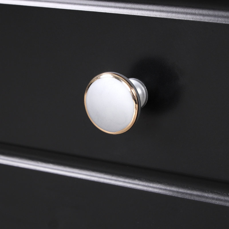 Meuble-lavabo de 20 po avec lavabo, armoire de salle de bain avec porte en verre à fermeture douce, tiroir, Noir