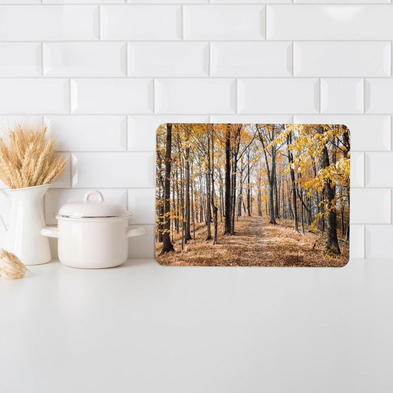 Planche à découper en verre Autumn Forest Scenery, 7,9 po x 11,8 po