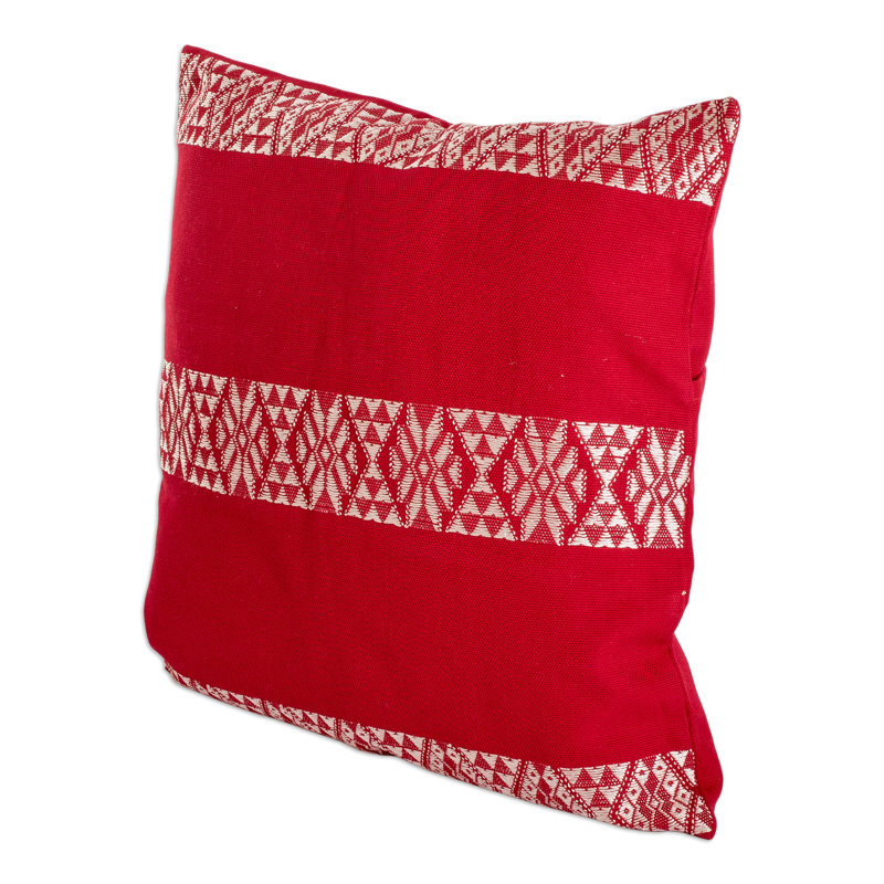 Housse de coussin en coton coquelicot Novica