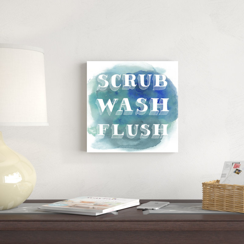 «Bathroom Do's I», art textuel sur toile, H 12 po x l 12 po, Toile tendue