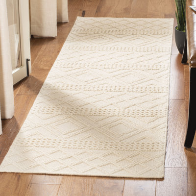 Tapis ivoire en laine / coton tissé à la main Hayhurst