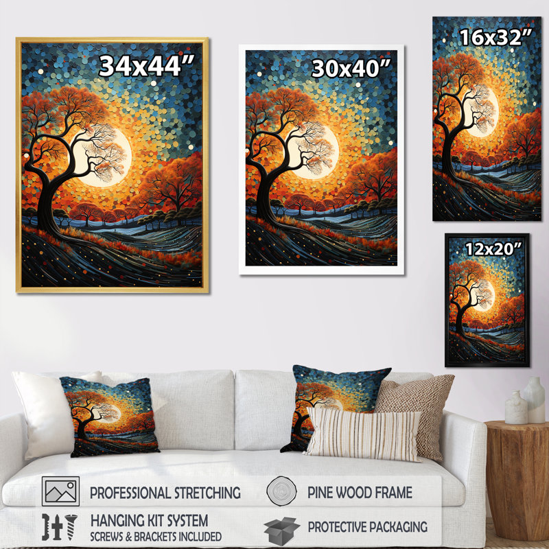 " Spiritual Embrace Baobab Tree I ", Gold Single Picture Framed, 40" H x 30" W