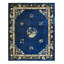 Antique Peking Chinese Floral Blue 1920s Rug
