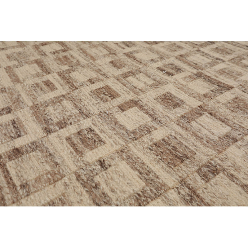 Tapis beige en laine noué à la main Blackowski