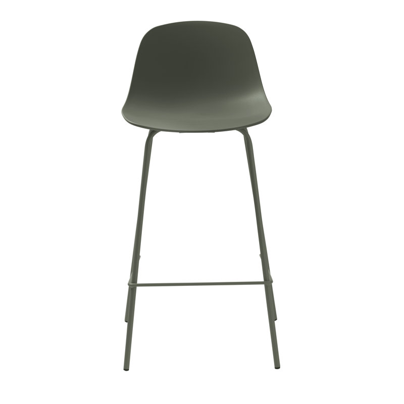 Kordt Counter Stool with Metal Frame, Olive Green
