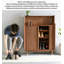 Stylish Shoe Cabinet with Brass Hooks for Entryway Organization