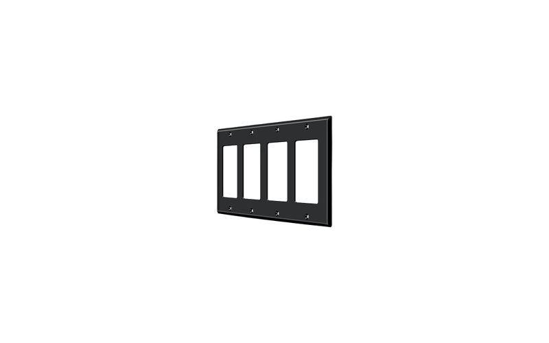 Deltana SWP4744U19 Switch Plate, Quadruple Rocker in Paint Black, Black