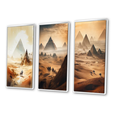 «Camel Ride Through The Desert», 3 pièces sur toile