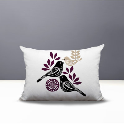 Della Bird Reversible Indoor/Outdoor Rectangle Pillow