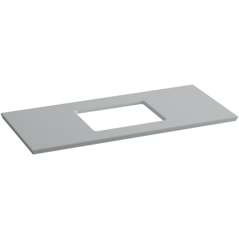Plateau de meuble-lavabo simple 49 "SolidExpressions®, Expressions gris glacé