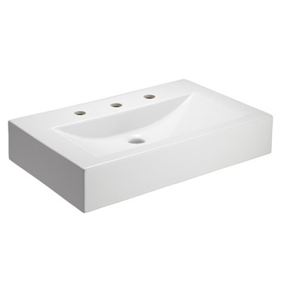 Lavabo de salle de bain vasque rectangulaire avec trop-plein Sonja