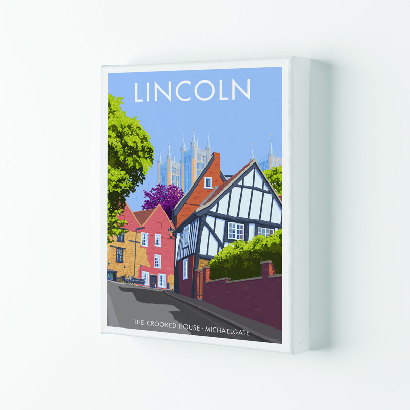 Lincoln Crooked House by Stephen Millership - Print on Canvas, Wrapped Canvas, 29.7cm H x 21cm W x 4cm D