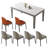 Simple modern rectangle dining table sets-106782804