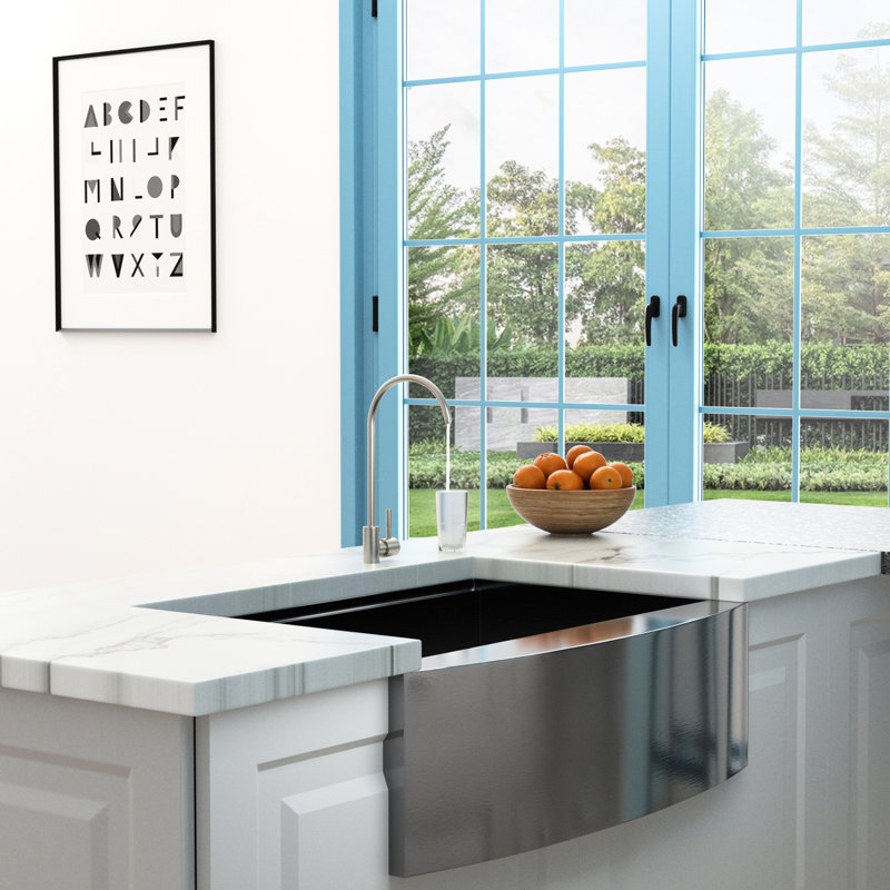 Robinet de cuisine en nickel brossé avec distributeur de savon - Acier inoxydable 304, conception moderne, antirouille, installation sans effort, goutte à goutte, débit de 1,75 gallon par minute, lavabo sur comptoir en rouille forte, corrosion