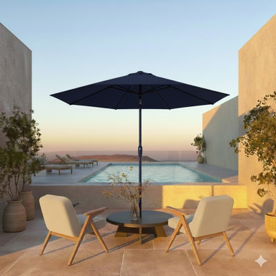 Parasols de table 9 pi avec parasol de marché pour la terrasse, auvent, balcon, piscine