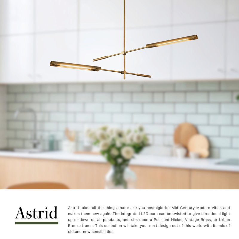 Astrid 2 - Light LED Chandelier, Urban Bronze